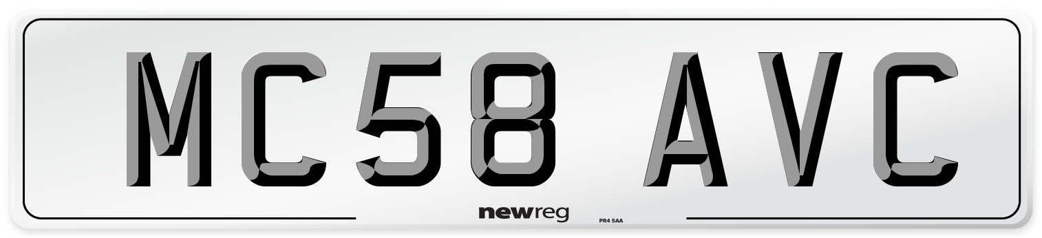 MC58 AVC Number Plate from New Reg